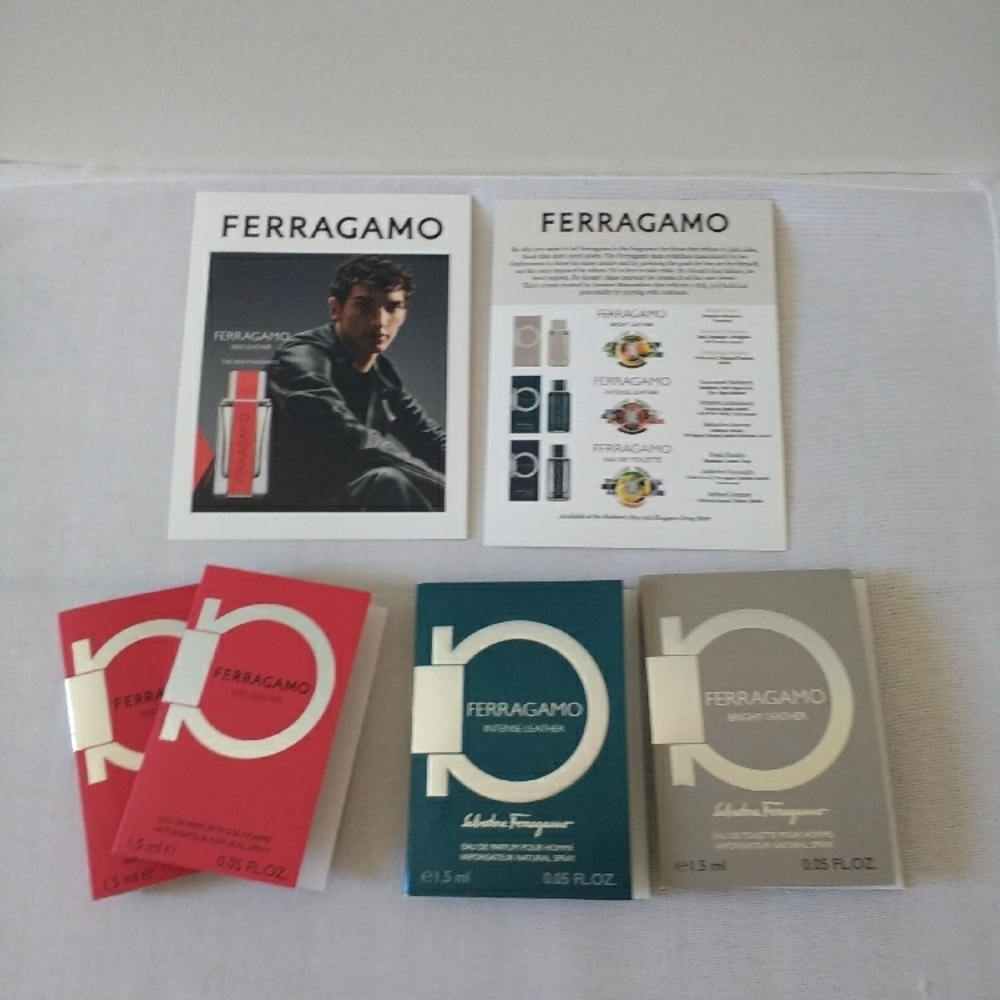Salvatore Ferragamo Leather series pour homme  EDP vial/spray * 4
